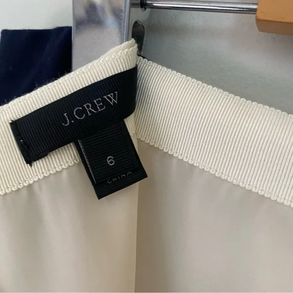 J. Crew Colorblock Wool Pencil Skirt Cream Black Size 4 Office Career - Picture 8 of 9